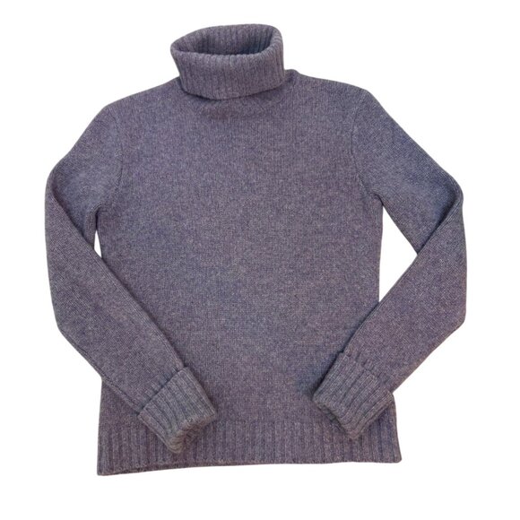 Ralph Lauren Women’s S Wool Cashmere Turtleneck Sweater Lavender Ribbed Knit - Picture 9 of 12